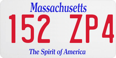 MA license plate 152ZP4