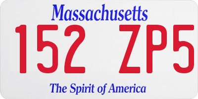 MA license plate 152ZP5
