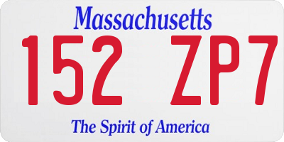 MA license plate 152ZP7