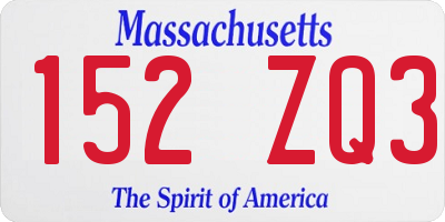MA license plate 152ZQ3
