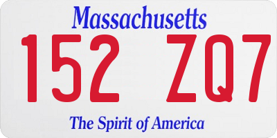 MA license plate 152ZQ7
