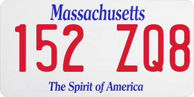 MA license plate 152ZQ8