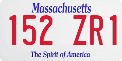 MA license plate 152ZR1