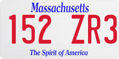 MA license plate 152ZR3