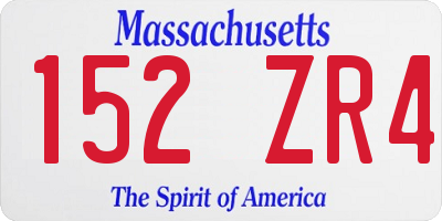 MA license plate 152ZR4