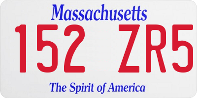 MA license plate 152ZR5