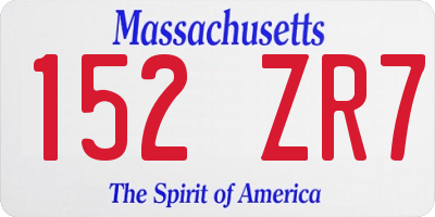 MA license plate 152ZR7