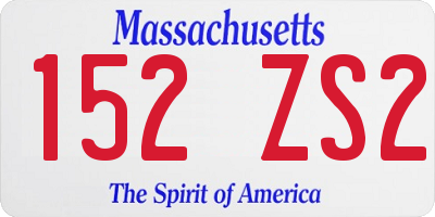 MA license plate 152ZS2