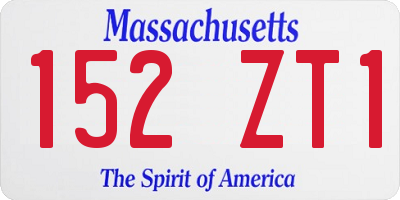 MA license plate 152ZT1