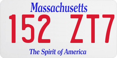 MA license plate 152ZT7