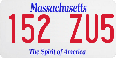 MA license plate 152ZU5