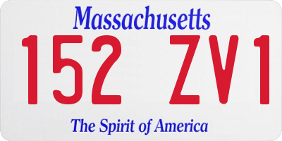 MA license plate 152ZV1