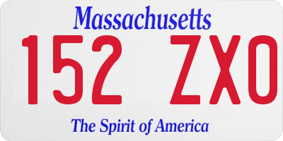 MA license plate 152ZX0