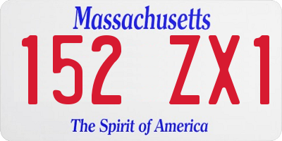 MA license plate 152ZX1