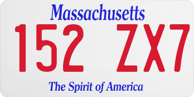 MA license plate 152ZX7