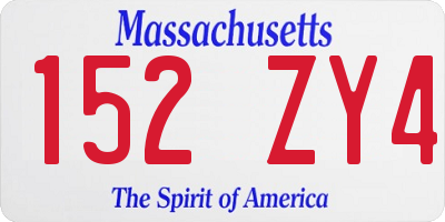 MA license plate 152ZY4