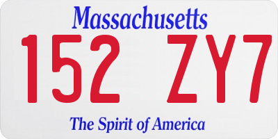 MA license plate 152ZY7