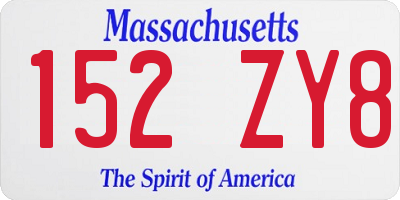 MA license plate 152ZY8