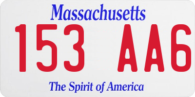 MA license plate 153AA6