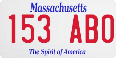MA license plate 153AB0