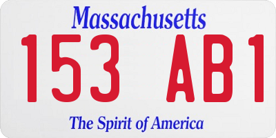 MA license plate 153AB1