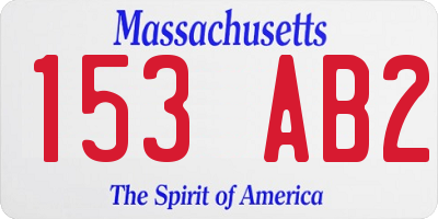 MA license plate 153AB2
