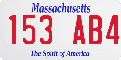 MA license plate 153AB4