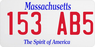 MA license plate 153AB5