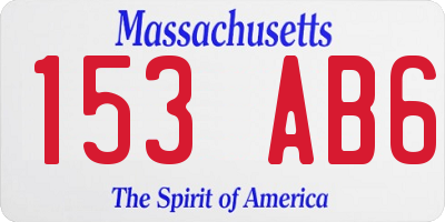 MA license plate 153AB6