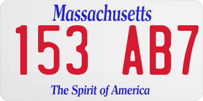 MA license plate 153AB7