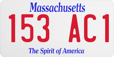 MA license plate 153AC1