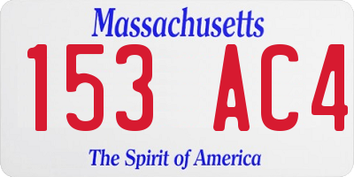 MA license plate 153AC4