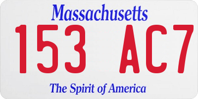 MA license plate 153AC7
