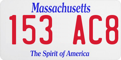 MA license plate 153AC8