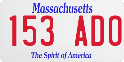 MA license plate 153AD0