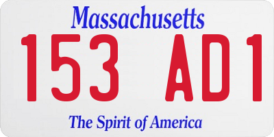 MA license plate 153AD1