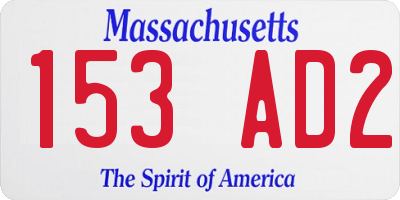 MA license plate 153AD2
