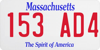 MA license plate 153AD4