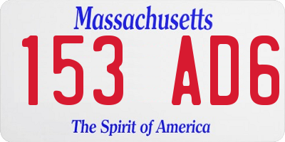 MA license plate 153AD6