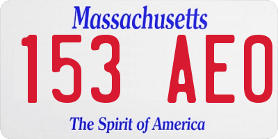 MA license plate 153AE0