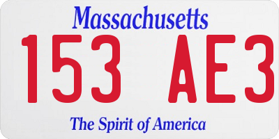 MA license plate 153AE3