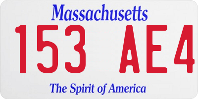 MA license plate 153AE4