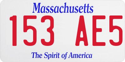 MA license plate 153AE5