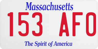MA license plate 153AF0