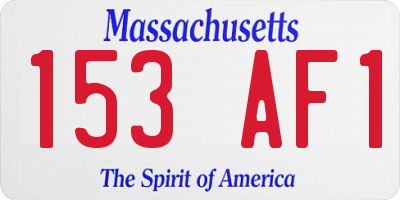 MA license plate 153AF1
