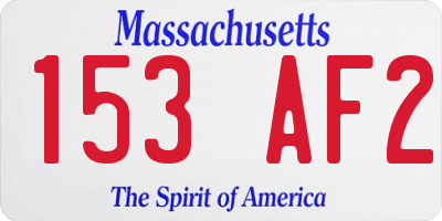 MA license plate 153AF2