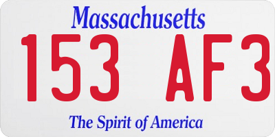 MA license plate 153AF3