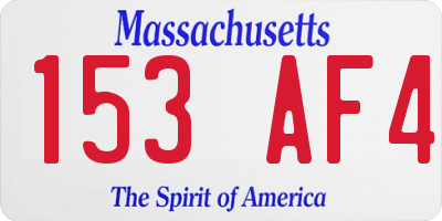 MA license plate 153AF4