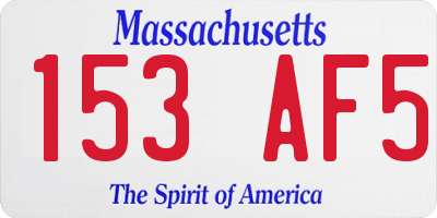 MA license plate 153AF5