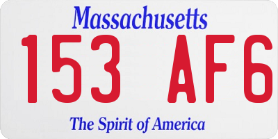 MA license plate 153AF6